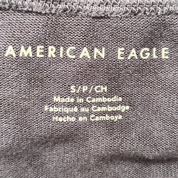 American Eagle AE Soft & Sexy Plush Sweater Gray Leopard Long-Sleeve V-Neck S - Picture 3 of 11